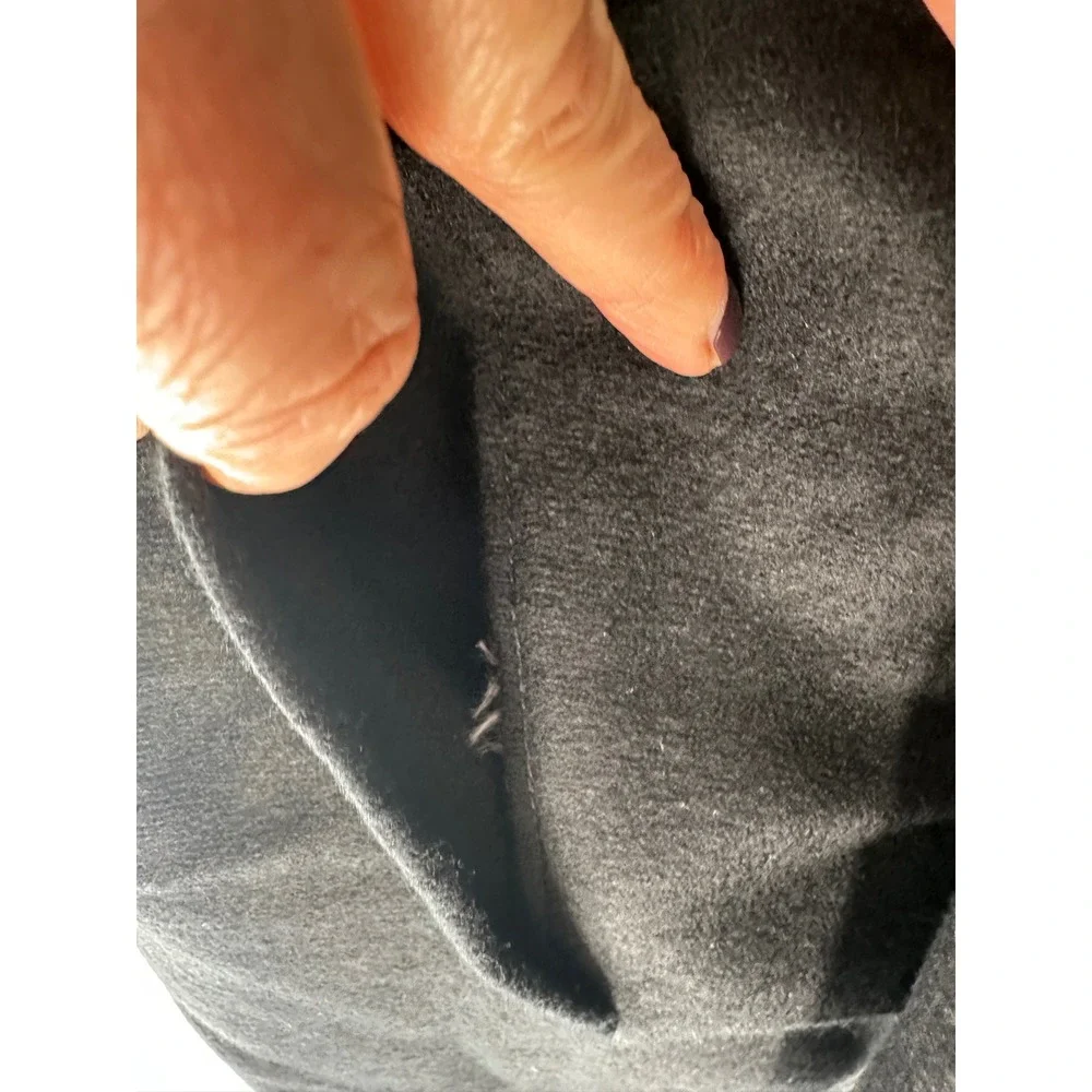 Harris Wharf‎ London Belted Wrap Coat 100% Virgin Wool IT 42 Black Minimalist